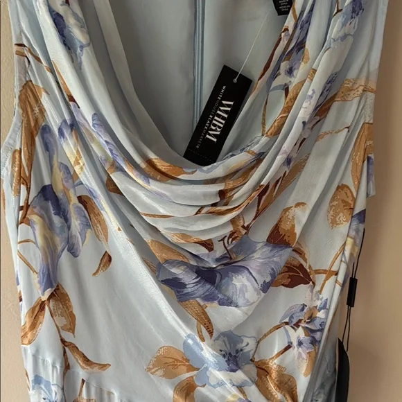 NEW WHBM Cowl Neck Ruched Midi Dress - Picture 6 of 13